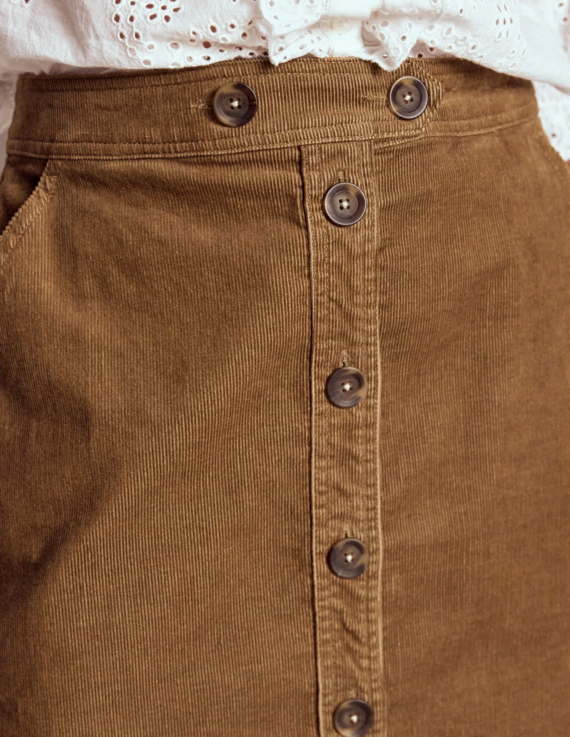 Cecelia Cord Skirt-Latte Relaxed Vibe