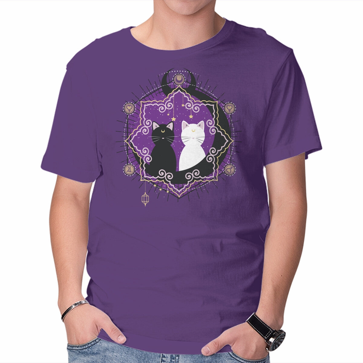 Crescent Moon Cats Versatile Wearable