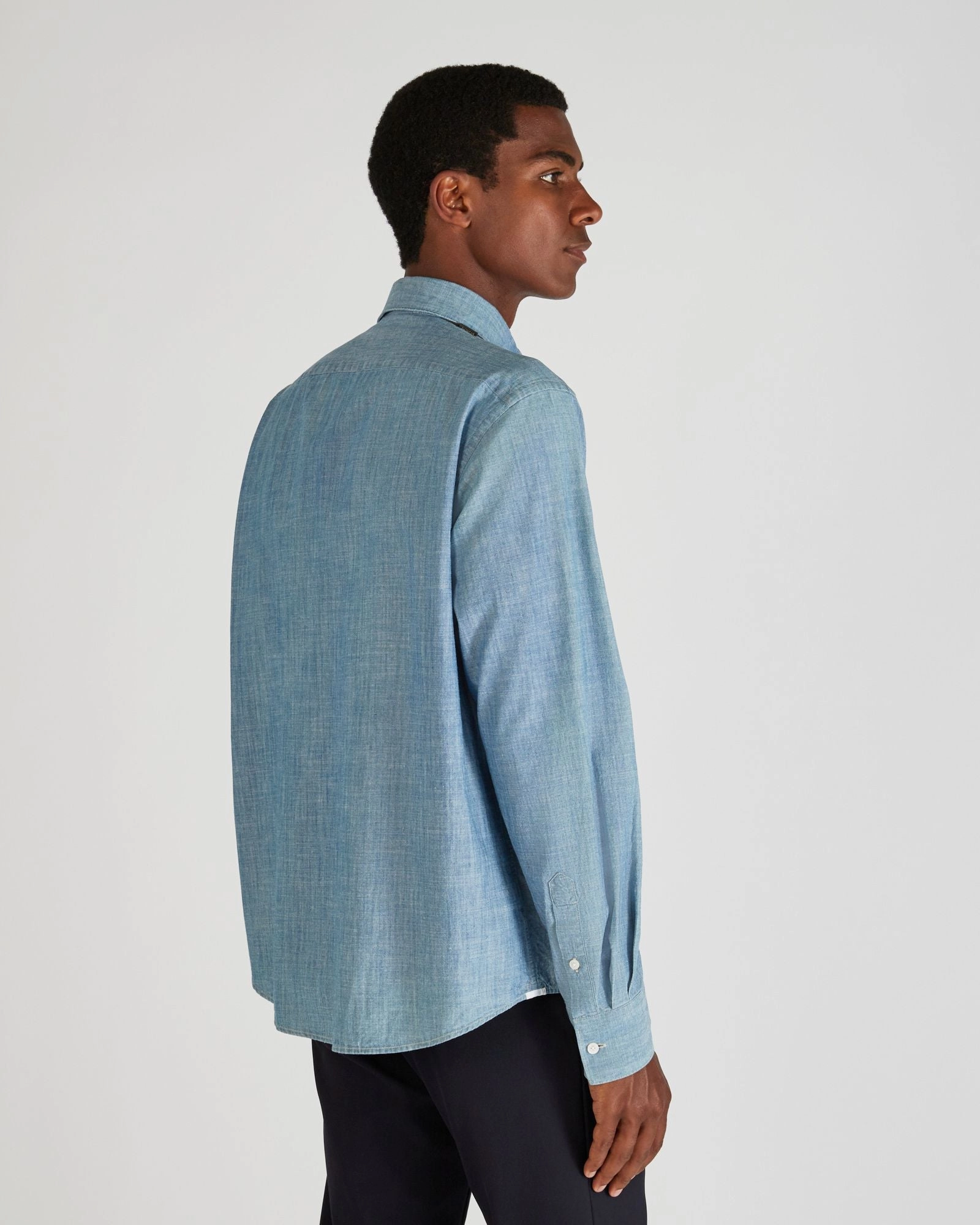 Simple Style Quality Look Casual fit chambray shirt