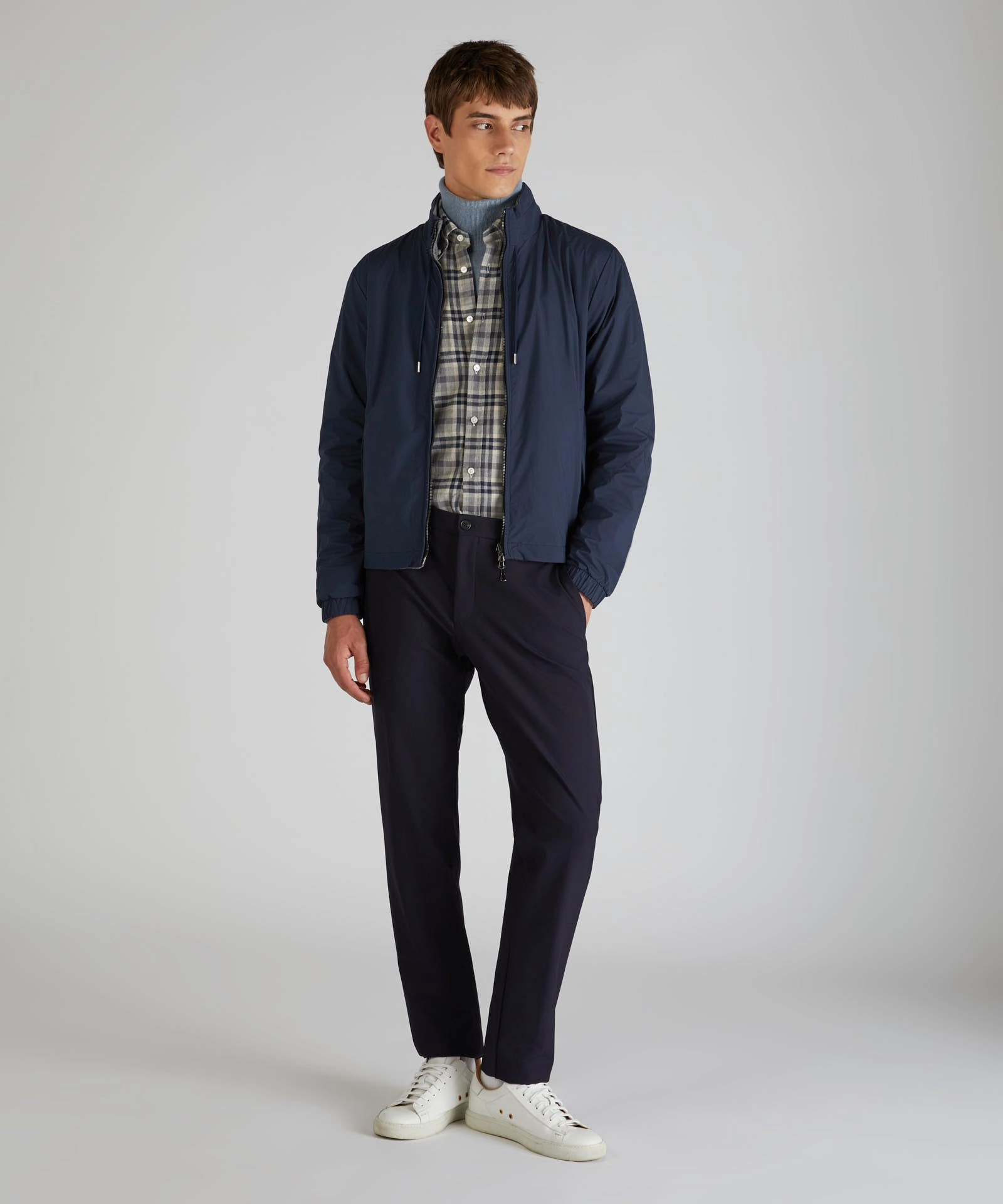 Slim-fit technical fabric trousers Sleek Fit