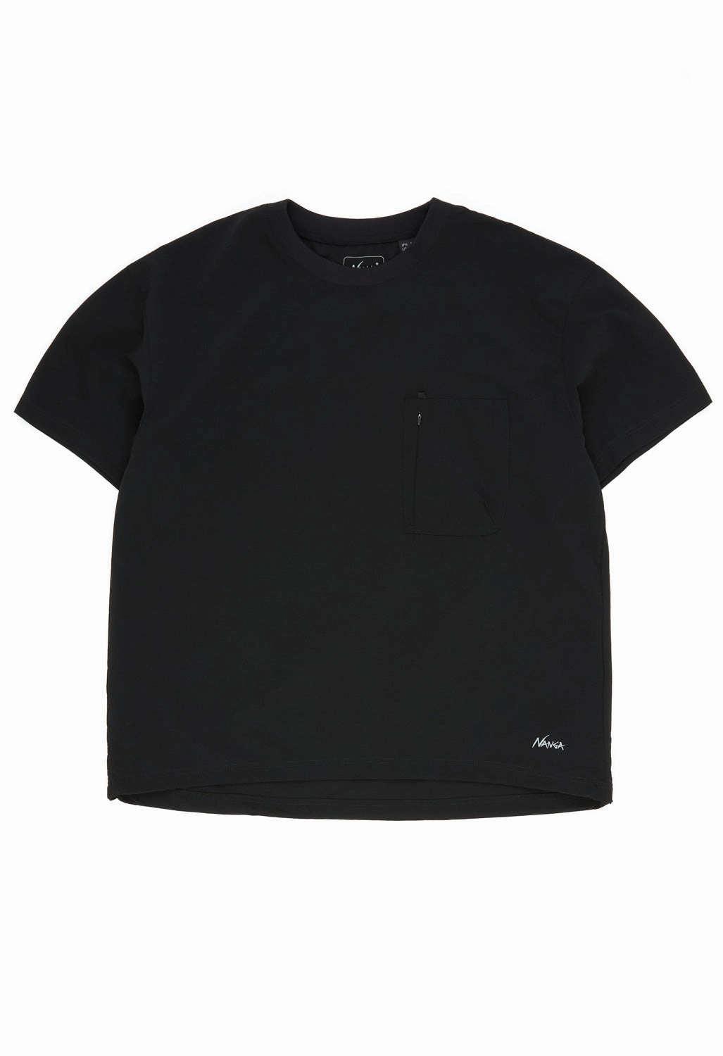 Nanga Men's Dotair Comfy Tee - Pure Black Sleek Waistband