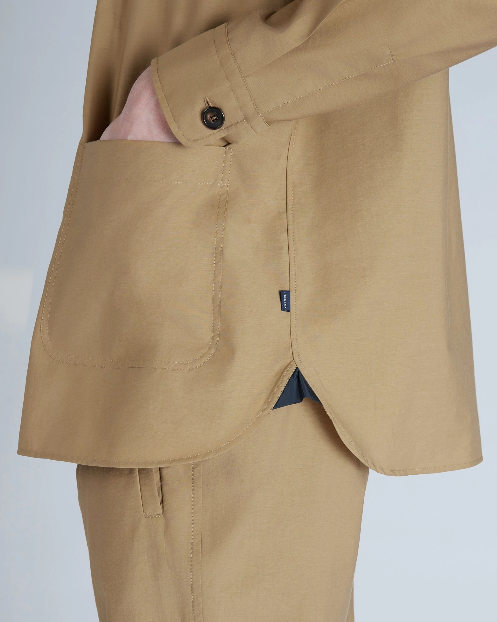 Cotton and technical fabric blouse Abrasion Resistant Edges