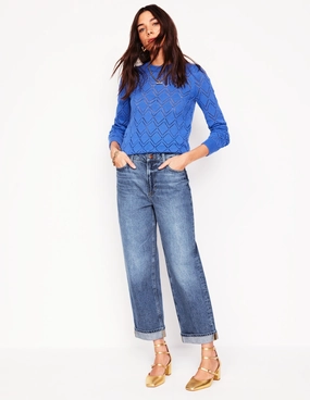 Mid Rise Relaxed Jeans-Mid Vintage Built-in shorts