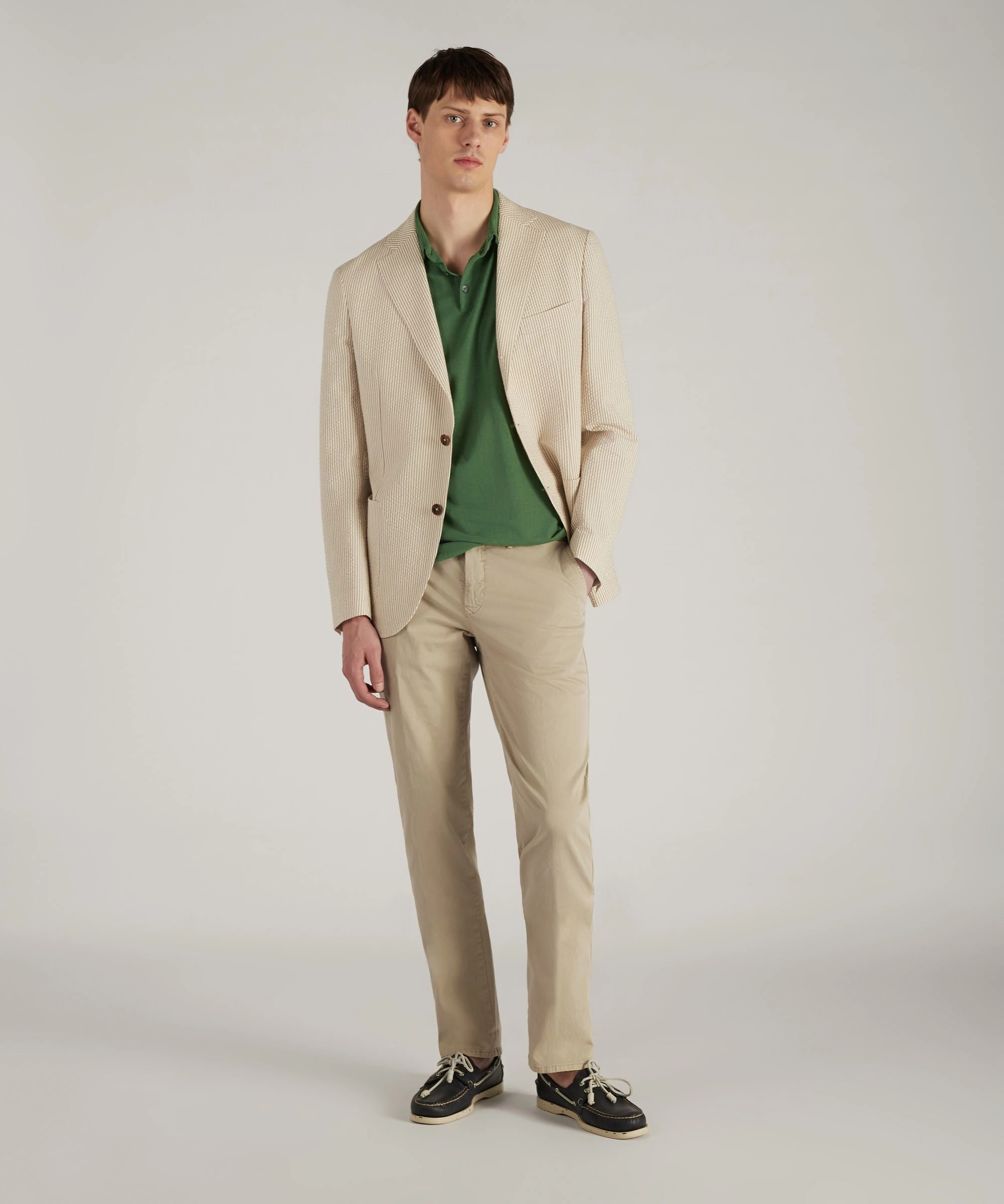 Slim-fit certified stretch gabardine trousers Static free SturdyBeltLoops