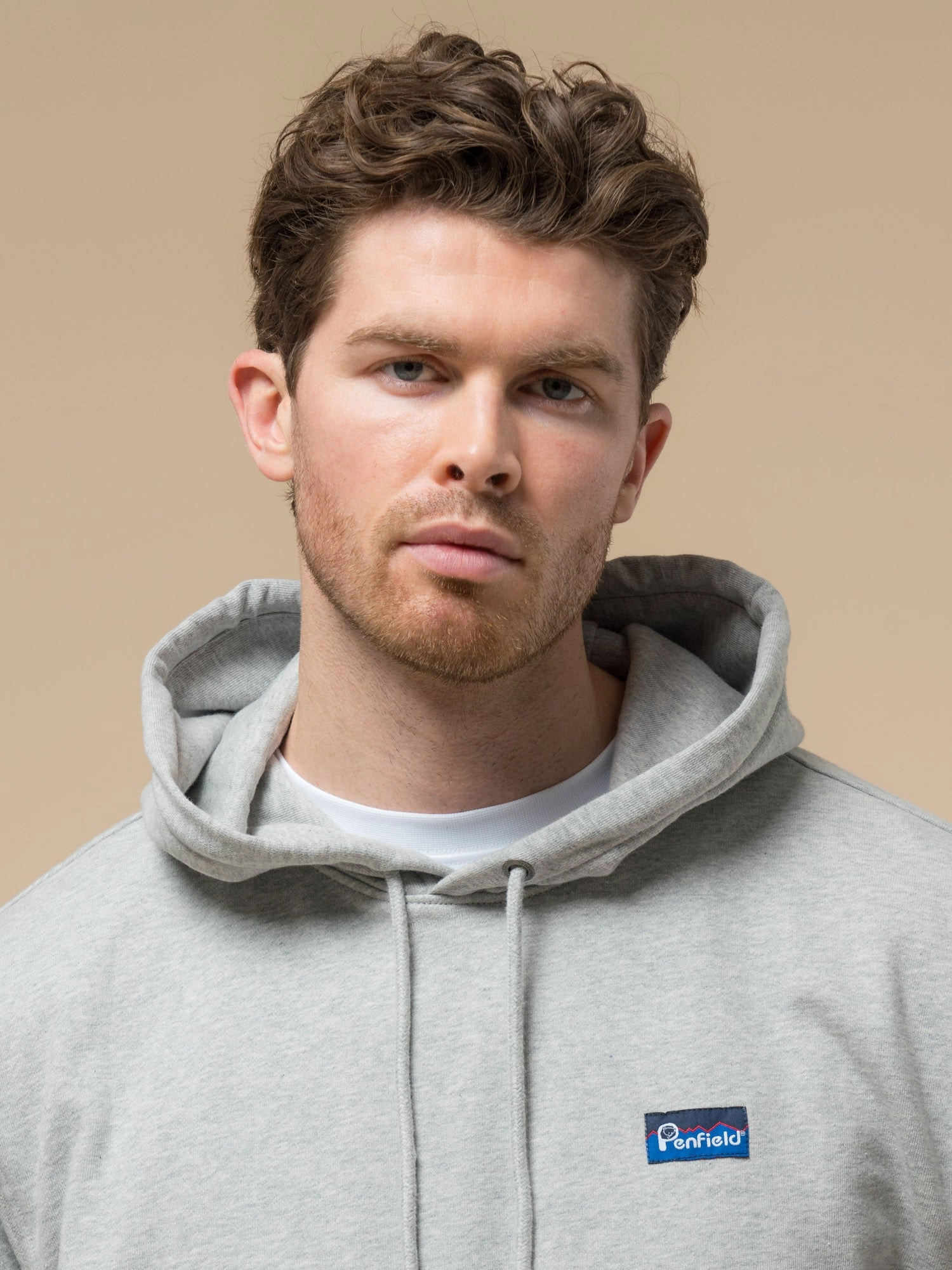 Graphic Design Street Staple Penfield Mens Original Logo Hoodie in Athletic Grey Heather