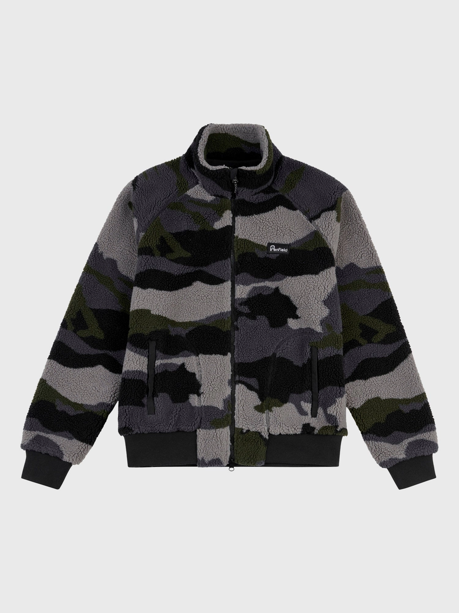 Abstract Mountain Fleece Jacket in Ebony Teflon Finish