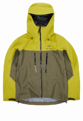 Arc'teryx Men's Alpha Jacket - Olive Moss / Tatsu Flex Fit Fabric Snap Closures
