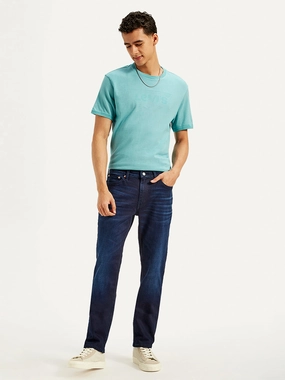 High-End Style Men's 511 Navy Blue Slim Fit Mid Rise Jeans