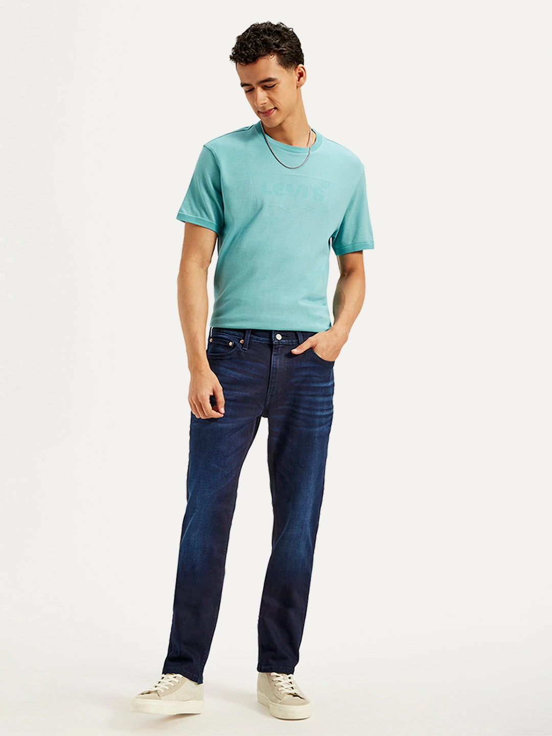 Men's 511 Navy Blue Slim Fit Mid Rise Jeans Everyday Classic Wear Comfy