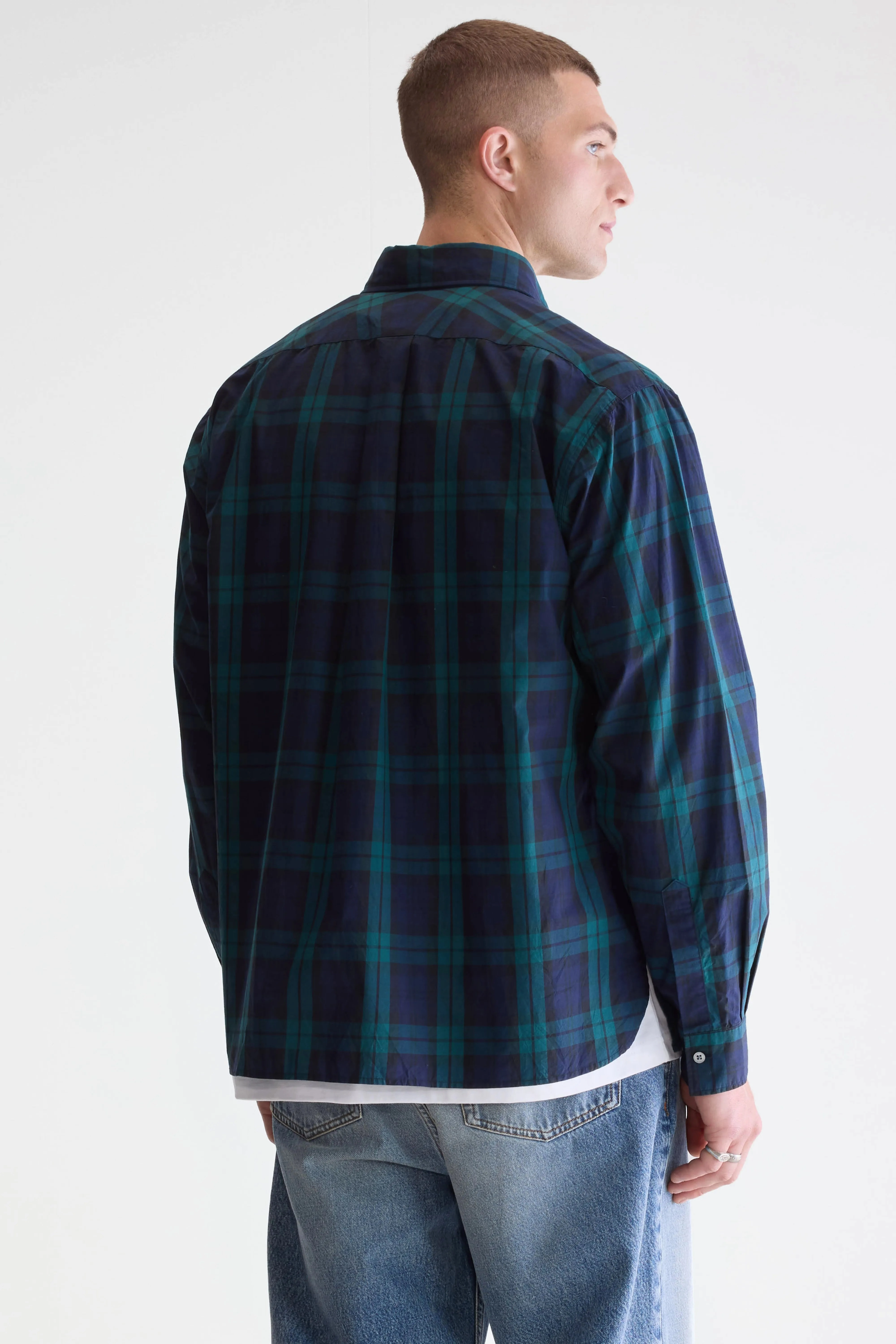 Gollie relaxed shirt (252 / M / CHECK E) Non-irritating Tagless Design