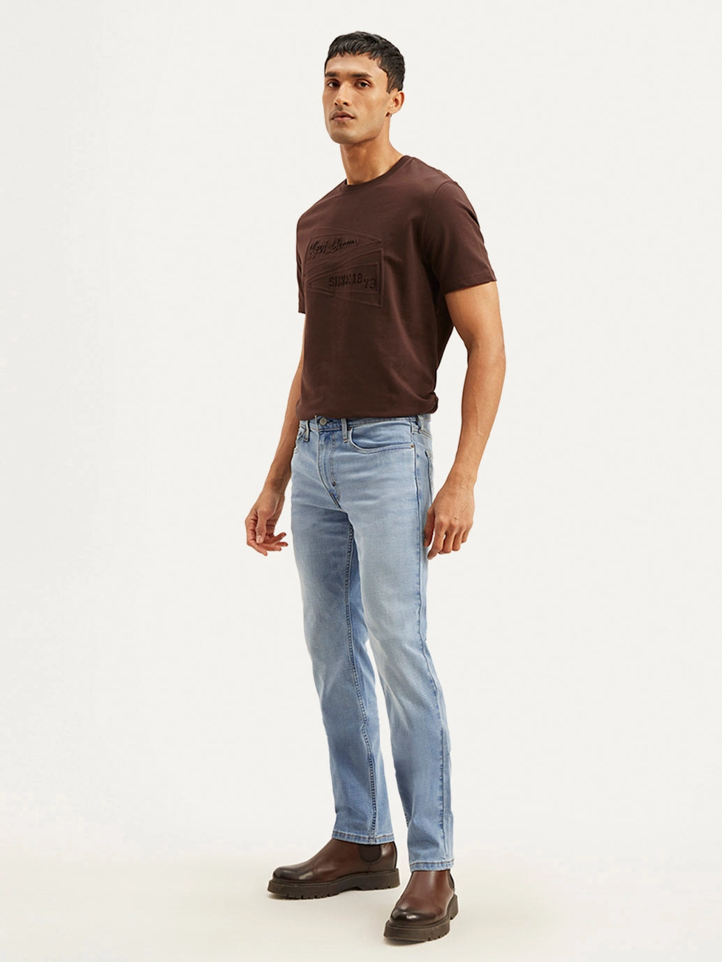 Men's 511 Light Blue Slim Fit Mid Rise Jeans Fresh casual