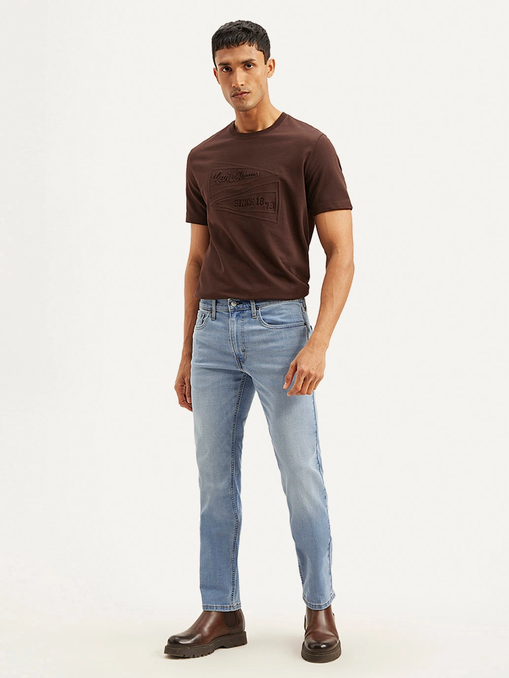 Men's 511 Light Blue Slim Fit Mid Rise Jeans Everyday Motion Street Vibe