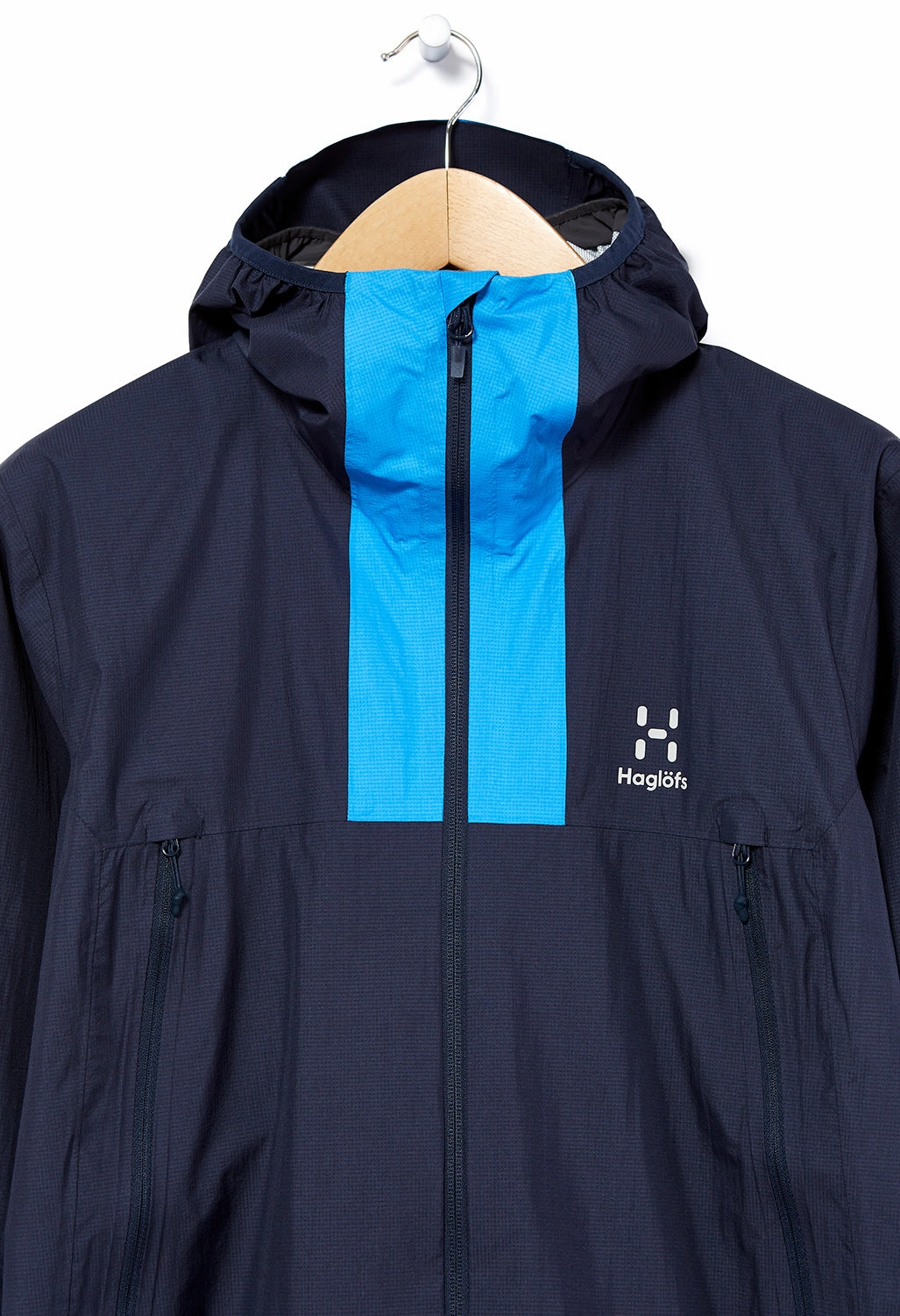 Hagl?fs Men's L.I.M Proof Jacket - Tarn Blue/Nordic Blue wrinkle free finish Non Slip Collar