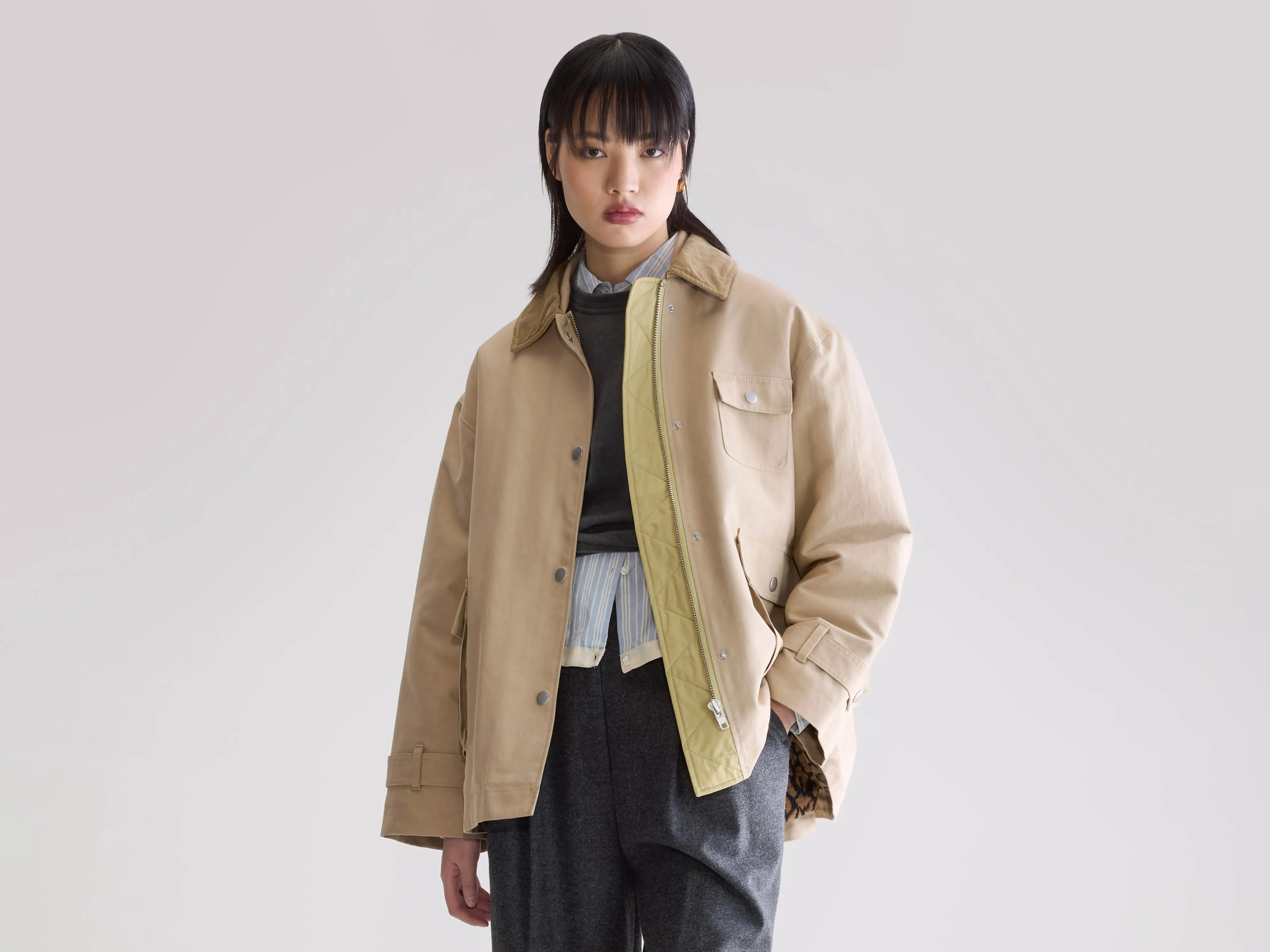 Jungle relaxed jacket (252 / W / CLAY) Anti Pilling Fabric Simple Detail