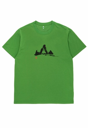 Montbell Men's Wickron Mountain T-Shirt - Green Durable Knit Structure