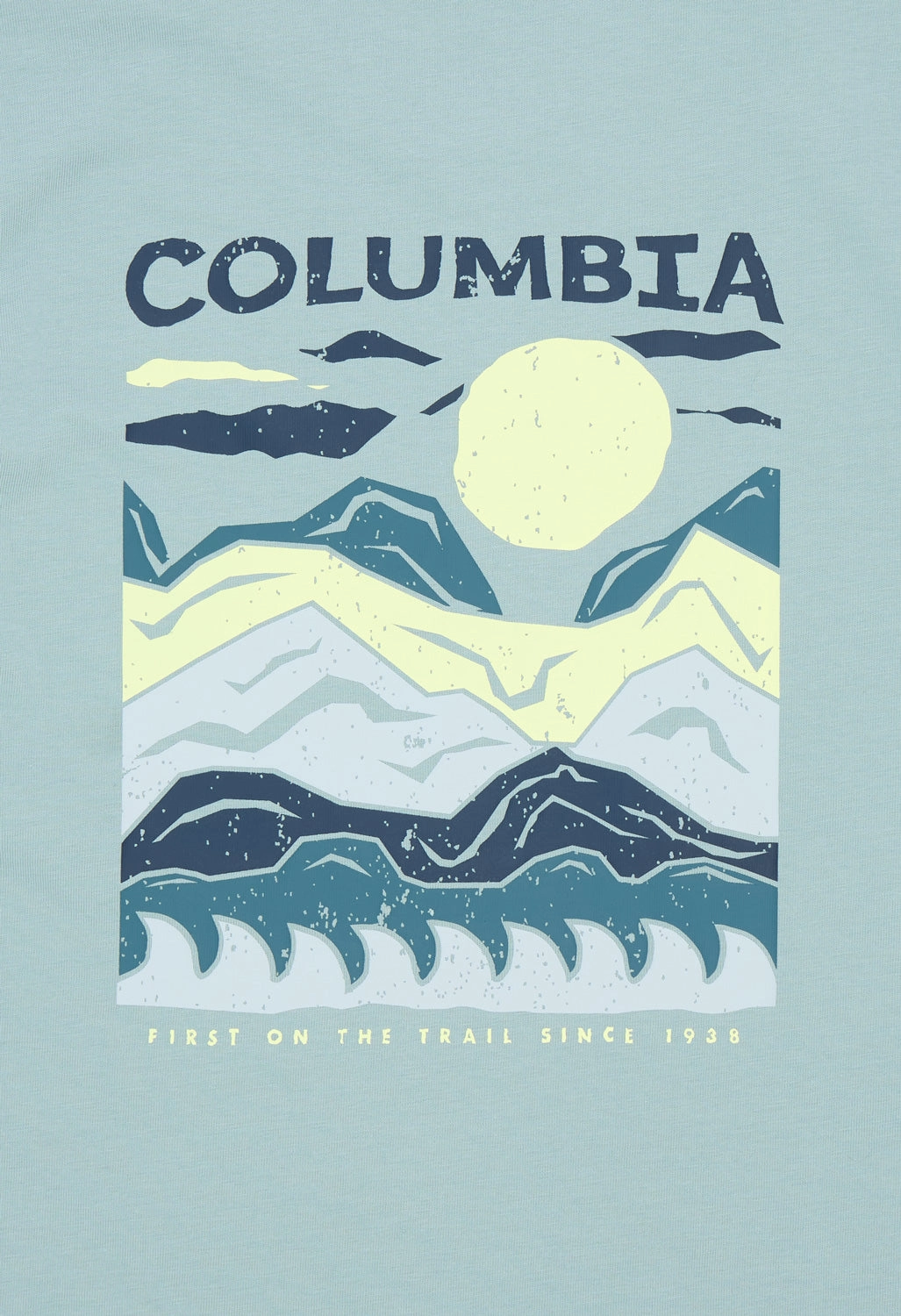 Columbia Men's Explorers Canyon Back Print T-Shirt - Crushed Blue, Peaks And Waves easygoing look