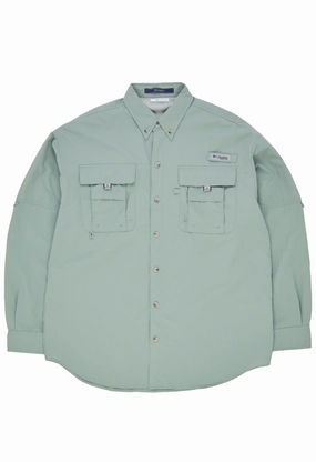 Multi Pocket Utility Columbia Men's PFG Bahama II Shirt - Crushed Blue