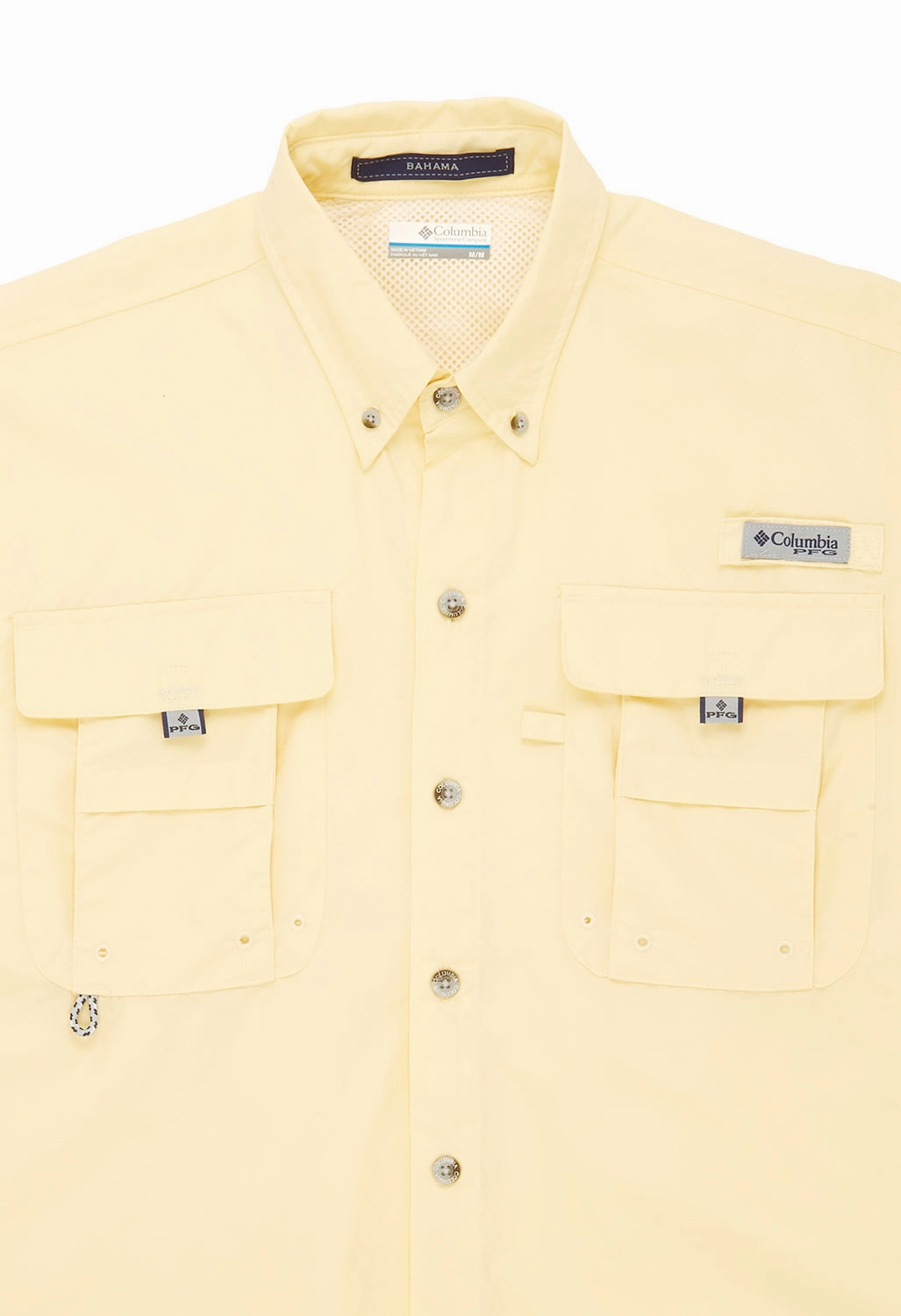 Comfy Layer Festival Outfit Columbia Men's PFG Bahama II Short Sleeve Shirt - Lemon Wash