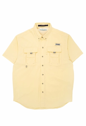 Columbia Men's PFG Bahama II Short Sleeve Shirt - Lemon Wash Smooth Finish