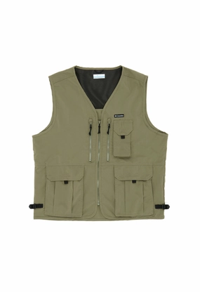 Columbia Men's Silver Ridge Utility Vest - Stone Green Reinforced Elbows Versatile Layering Weight