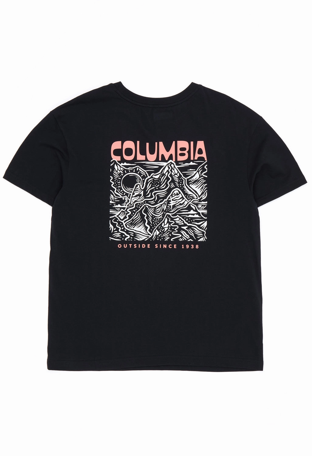 All-Purpose Wear Soft and Stretchy Columbia Women's Rolling Bend Graphic Oversize T-Shirt - Black, Mountainview