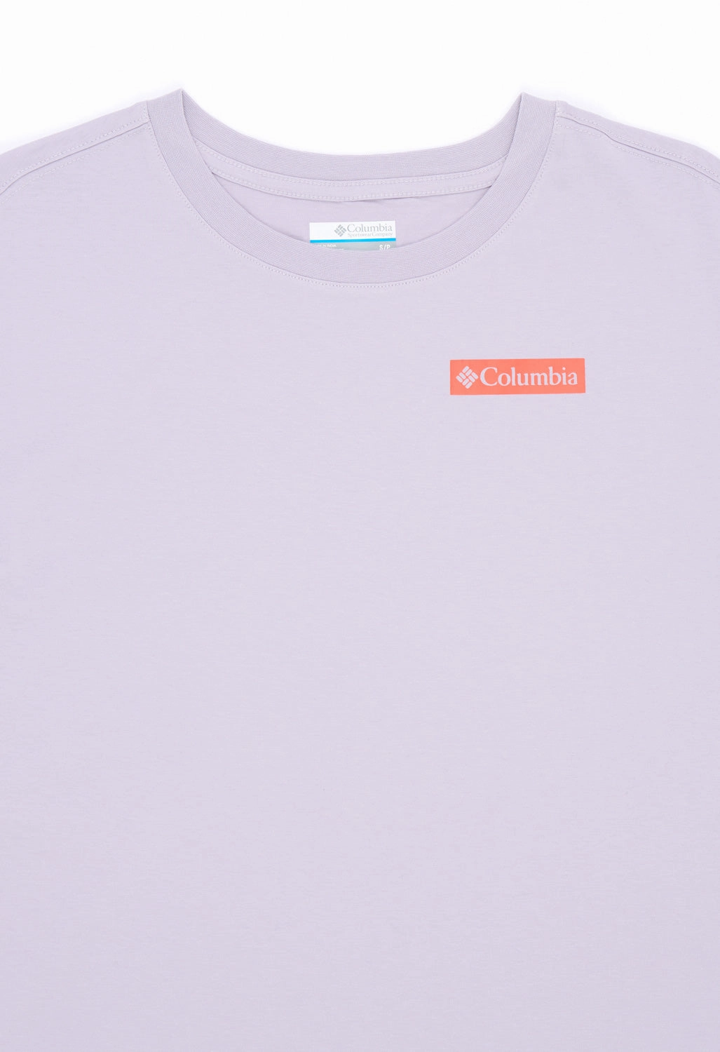 Columbia Women's Rolling Bend Graphic Oversize T-Shirt - Lavender Pearl, Mountainview Fit Comfort Garment Washed Texture
