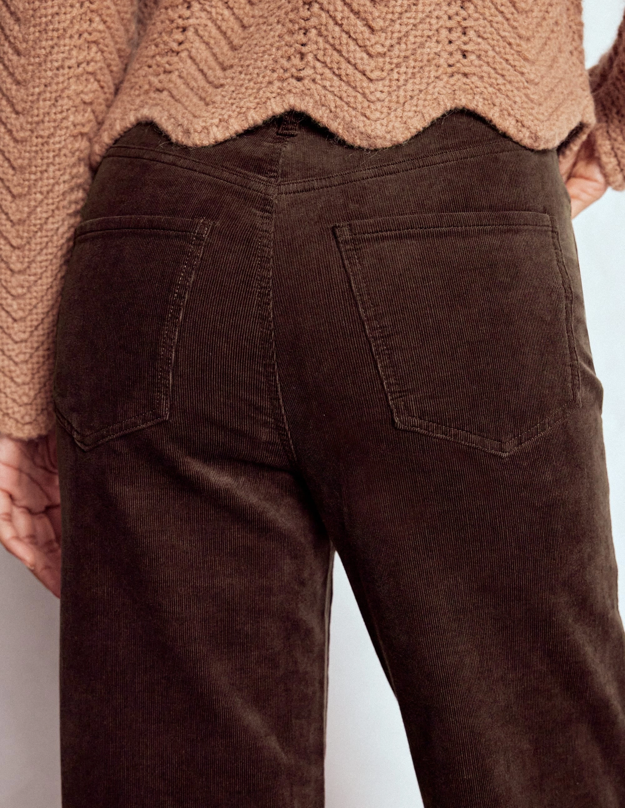 5-Pocket Cord Column Jeans-Espresso Adaptive Fit Chilly Weather Fit