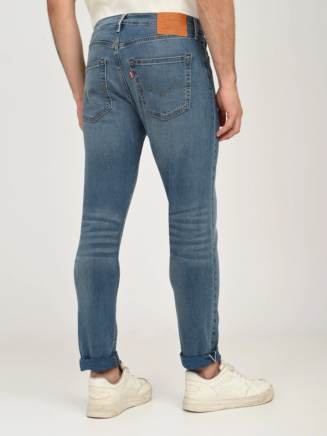 Customizable Hem Options Great Base Men's 512 Blue Slim Tapered Fit Mid Rise Selvedge Jeans