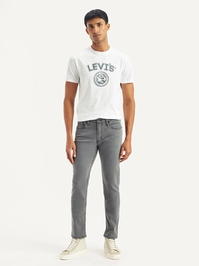 Subtle Detail Men's 511 Light Grey Slim Fit Mid Rise Jeans