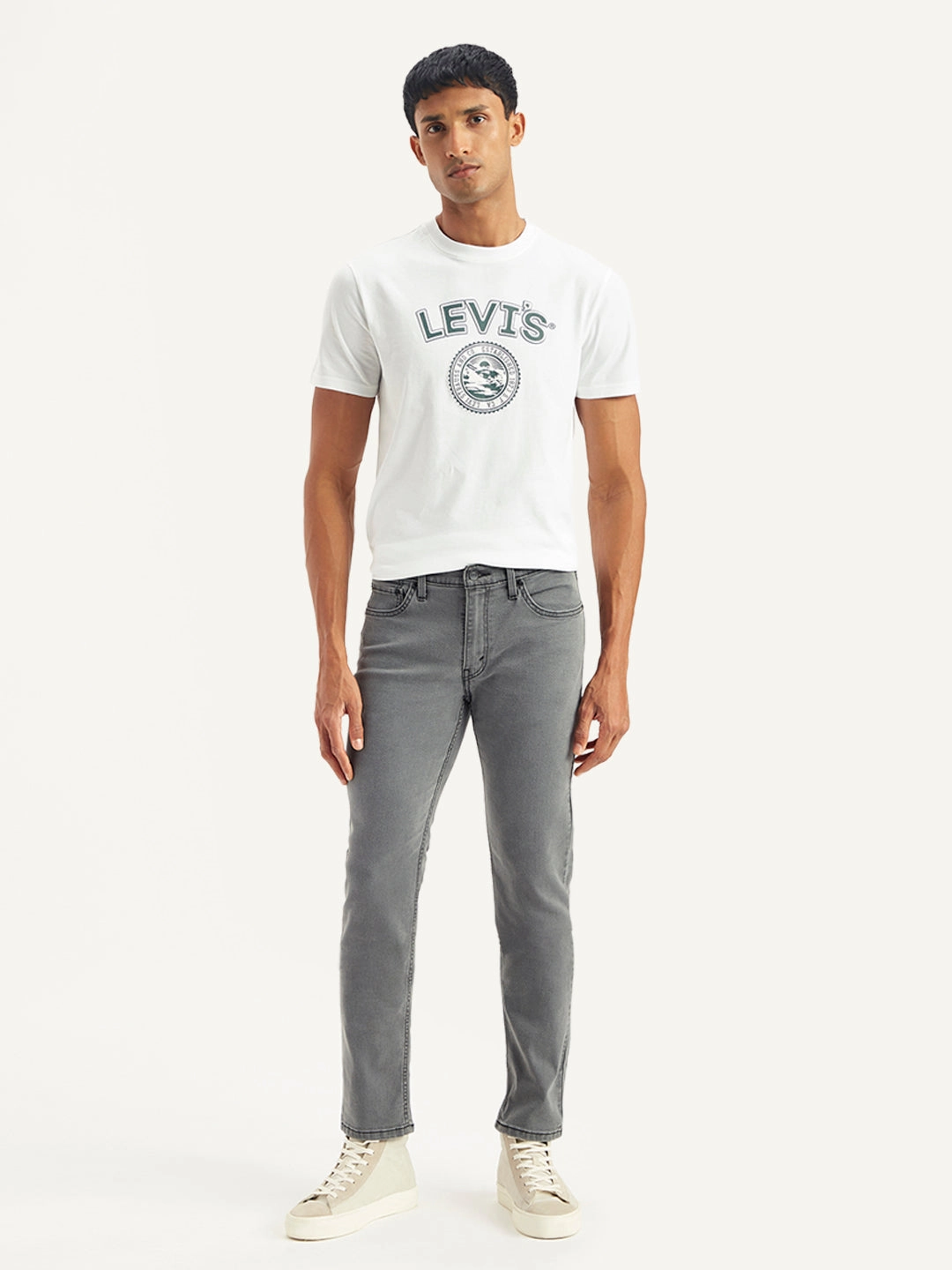 Men's 511 Light Grey Slim Fit Mid Rise Jeans Sleek Shape
