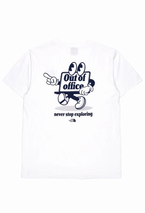 Soft and Stretchy Comfy Fit Layer The North Face Cartoon Logo Relaxed Short Sleeve T-Shirt - TNF White