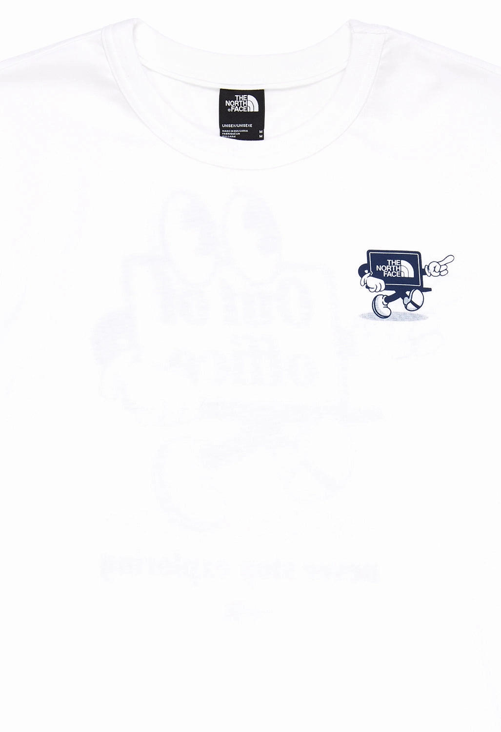 Stylish and Easygoing The North Face Cartoon Logo Relaxed Short Sleeve T-Shirt - TNF White