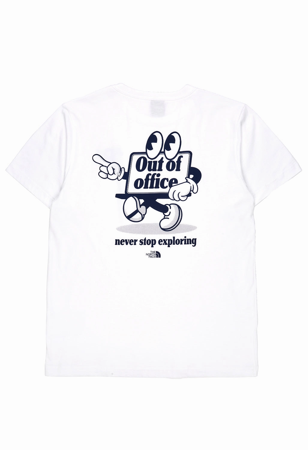 Soft and Stretchy Comfy Fit Layer The North Face Cartoon Logo Relaxed Short Sleeve T-Shirt - TNF White