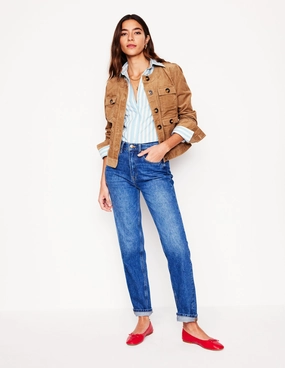 Moisture Management High Rise Rigid Straight Jeans-Mid Vintage