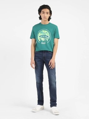 Men's 511 Blue Slim Fit Mid Rise Jeans Standard Piece Relaxed Style Bold