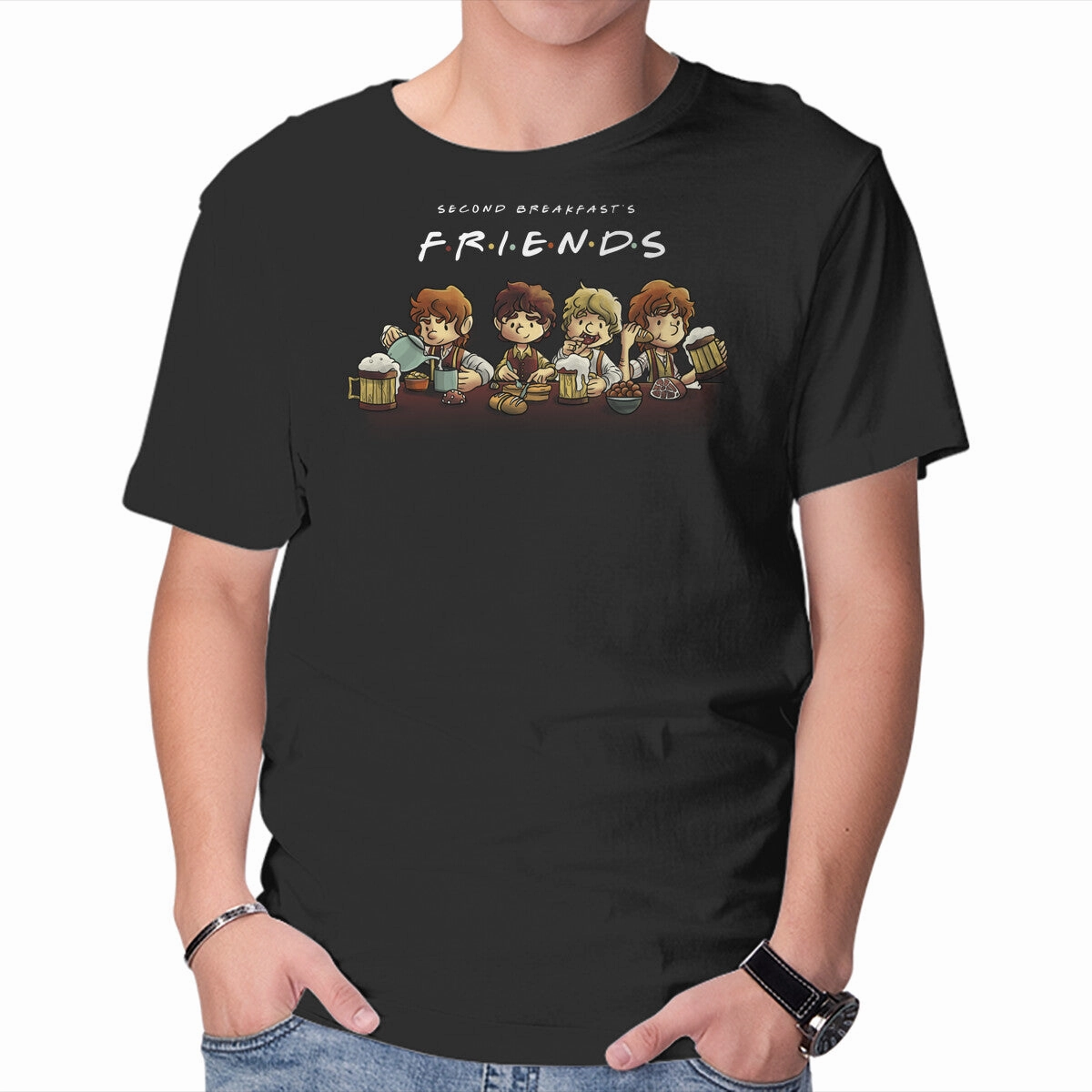 Second Breakfast Friends Roomy Fit Sleek Waist