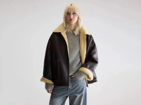 QuickAccessPockets Transitional City Fit Hestel faux-leather jacket (252 / W / DARK ROAST)