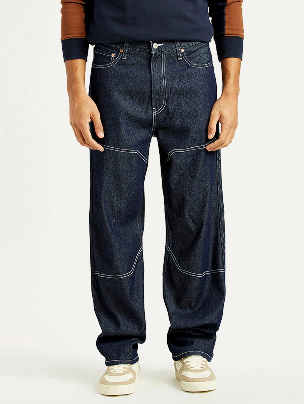 Men's 568 Dark Indigo Loose Fit Mid Rise Jeans comfortable option