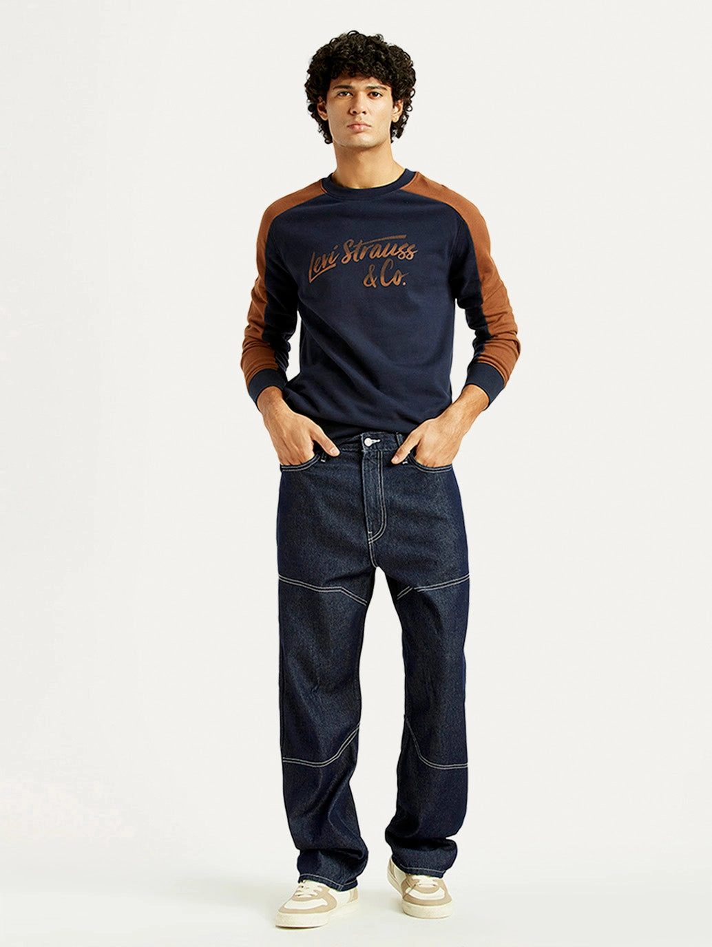Everyday Fashion Men's 568 Dark Indigo Loose Fit Mid Rise Jeans
