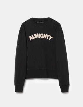 7124 Almighty Vintage Crew Sweat Black Removable Cozy Mood