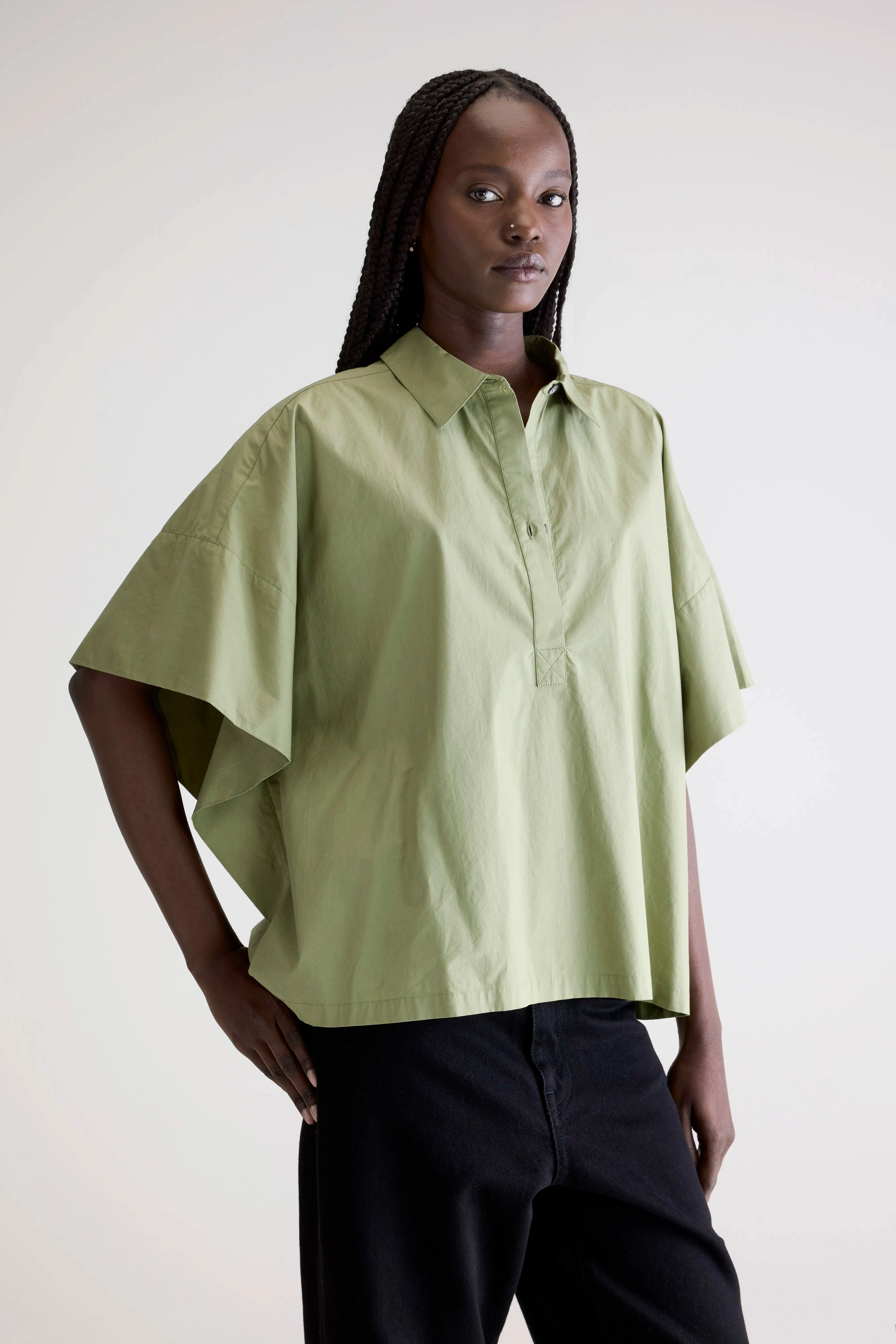 Cairn short-sleeve shirt (252 / W / SAUGE) Iconic look Beach Wear