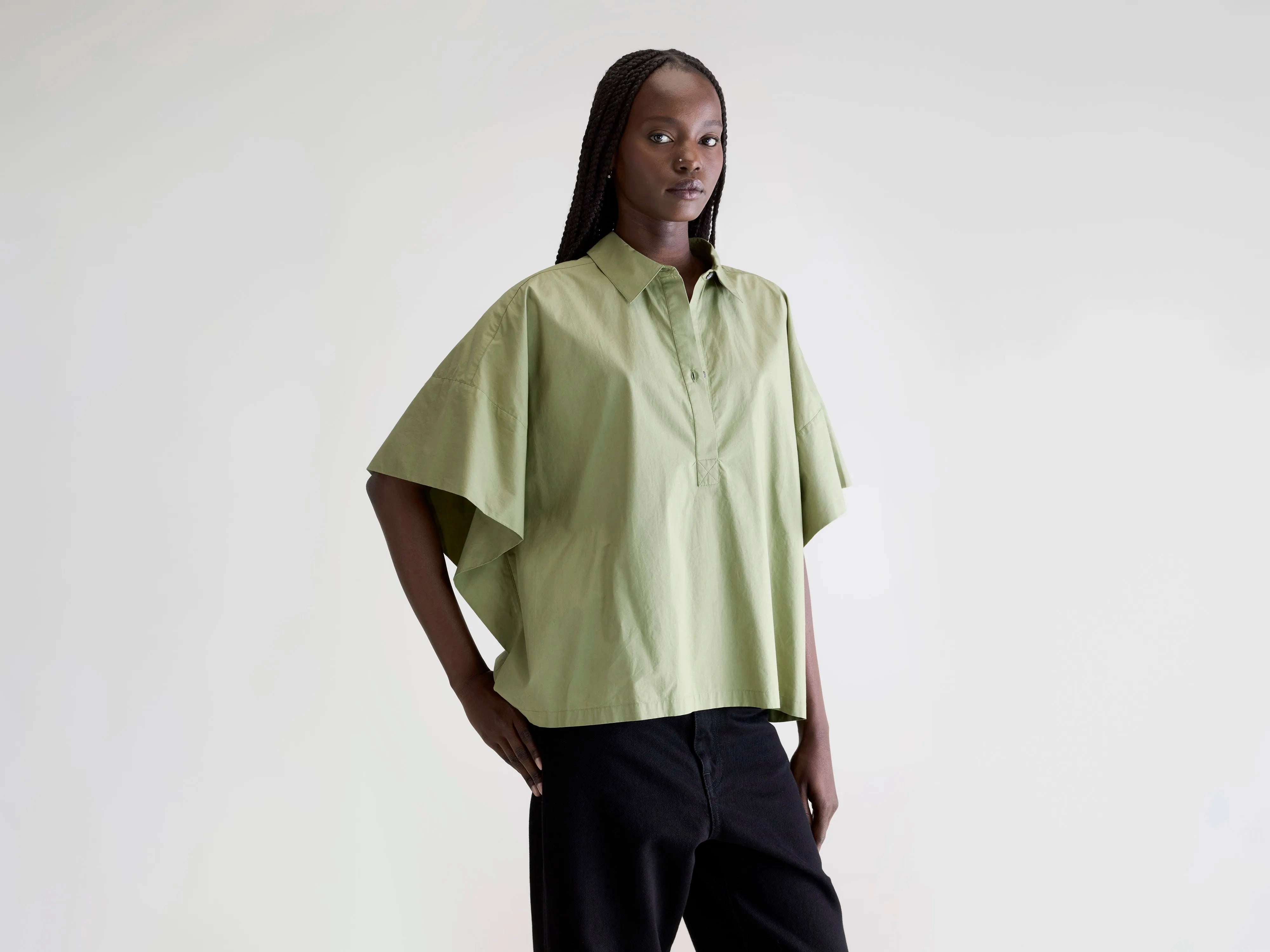Cairn short-sleeve shirt (252 / W / SAUGE) Subtle patterns decorative element