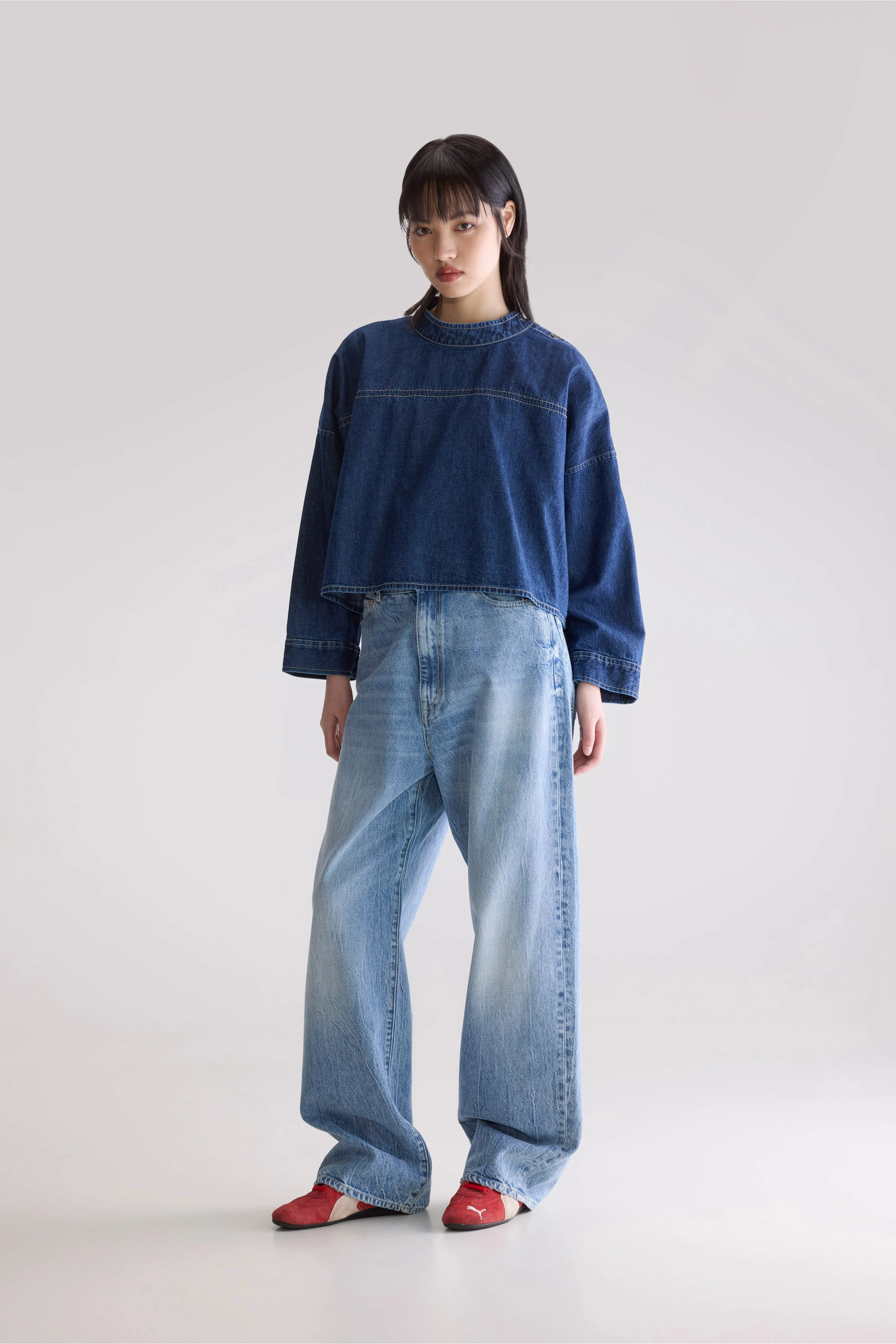 Classic Wardrobe Subtle patterns Waldo denim blouse (252 / W / MD BLUE STONE)