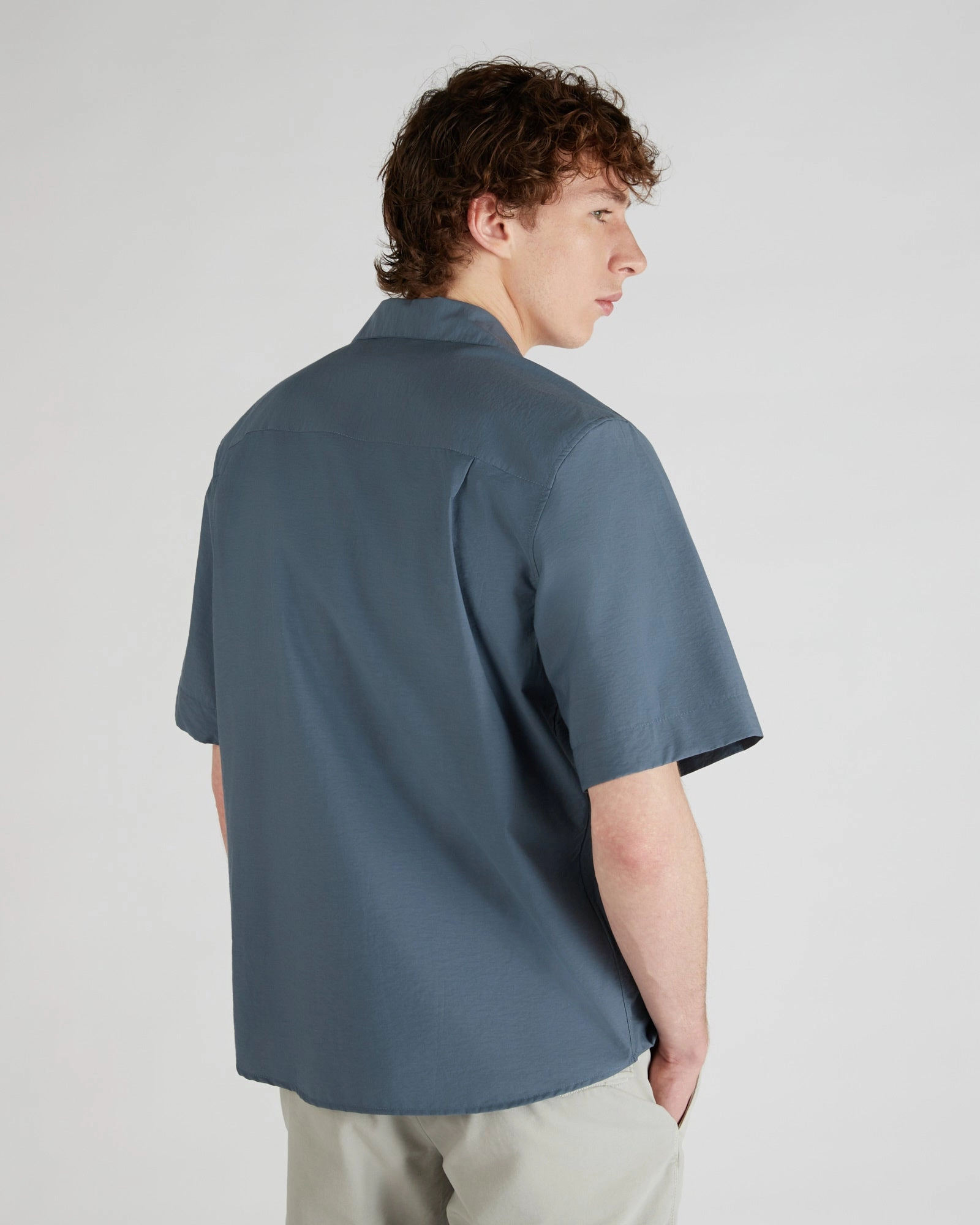 Cotton and technical fabric overshirt Comfort Stretch Wardrobe Essential