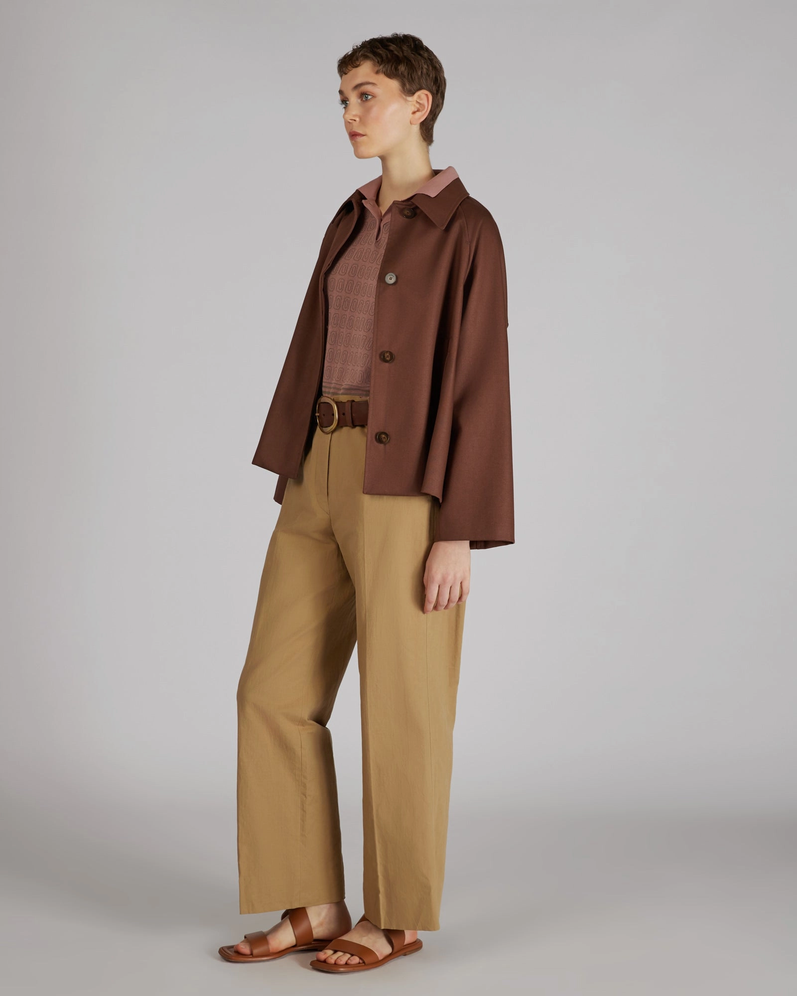 Cotton gabardine pea coat All Day Wear Strong Stitches