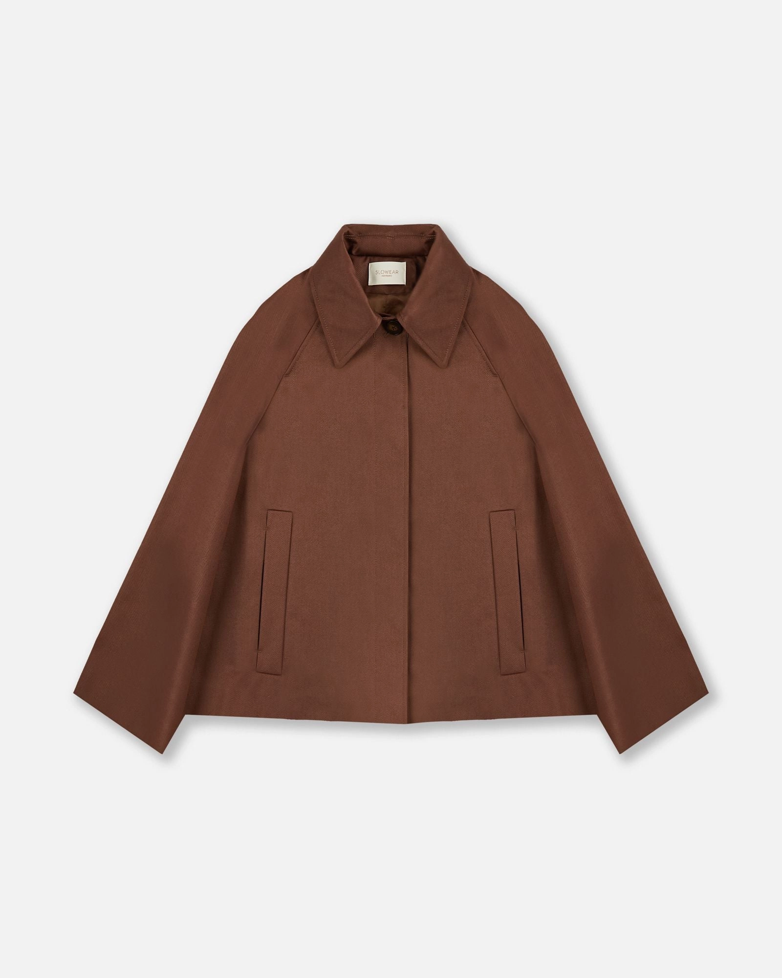 Cotton gabardine pea coat AntiStaticFinish