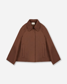 Cotton gabardine pea coat AntiStaticFinish