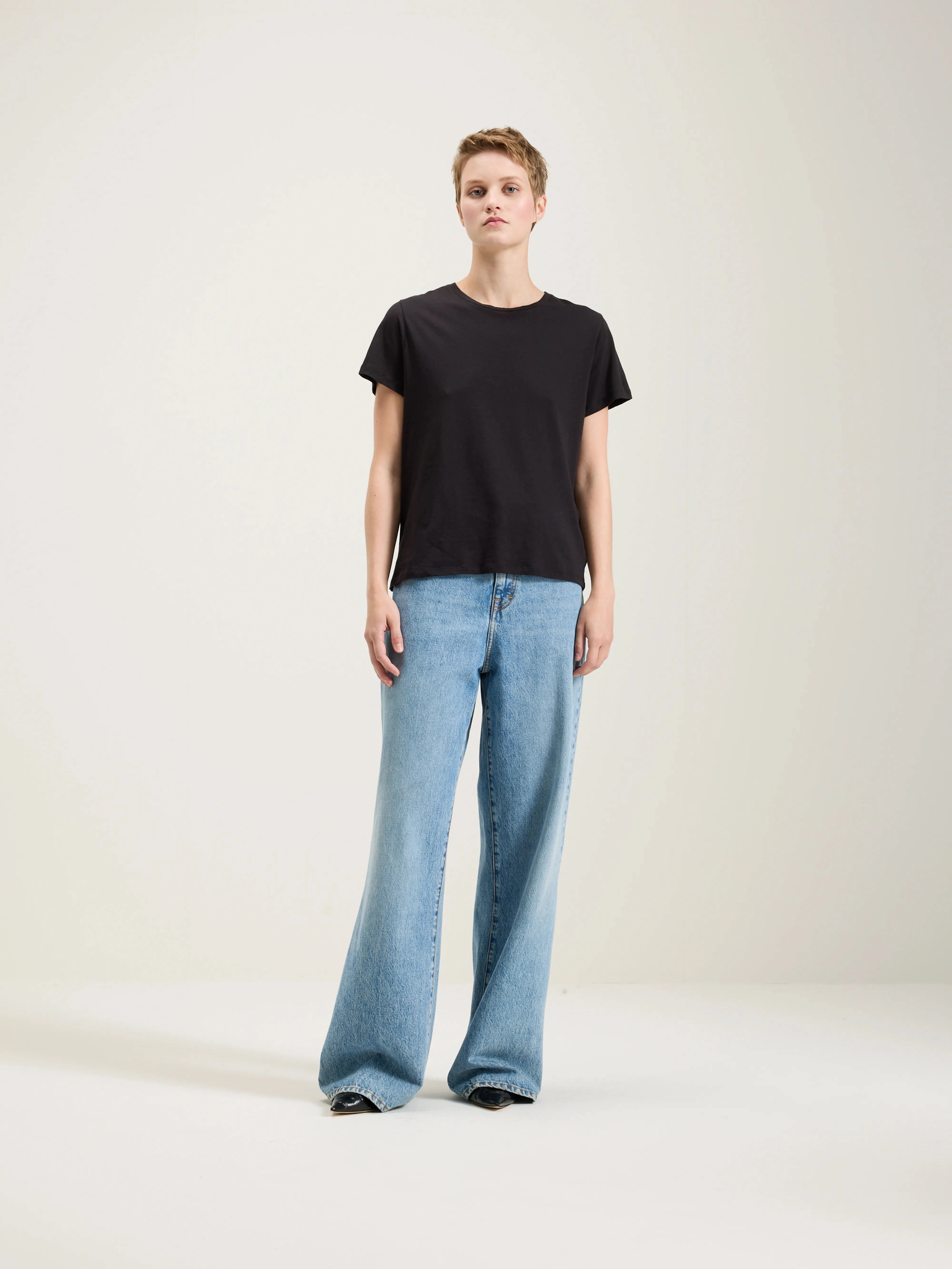 Covi short-sleeve t-shirt (242 / W / OFF BLACK) DropShoulder Bold Patterns