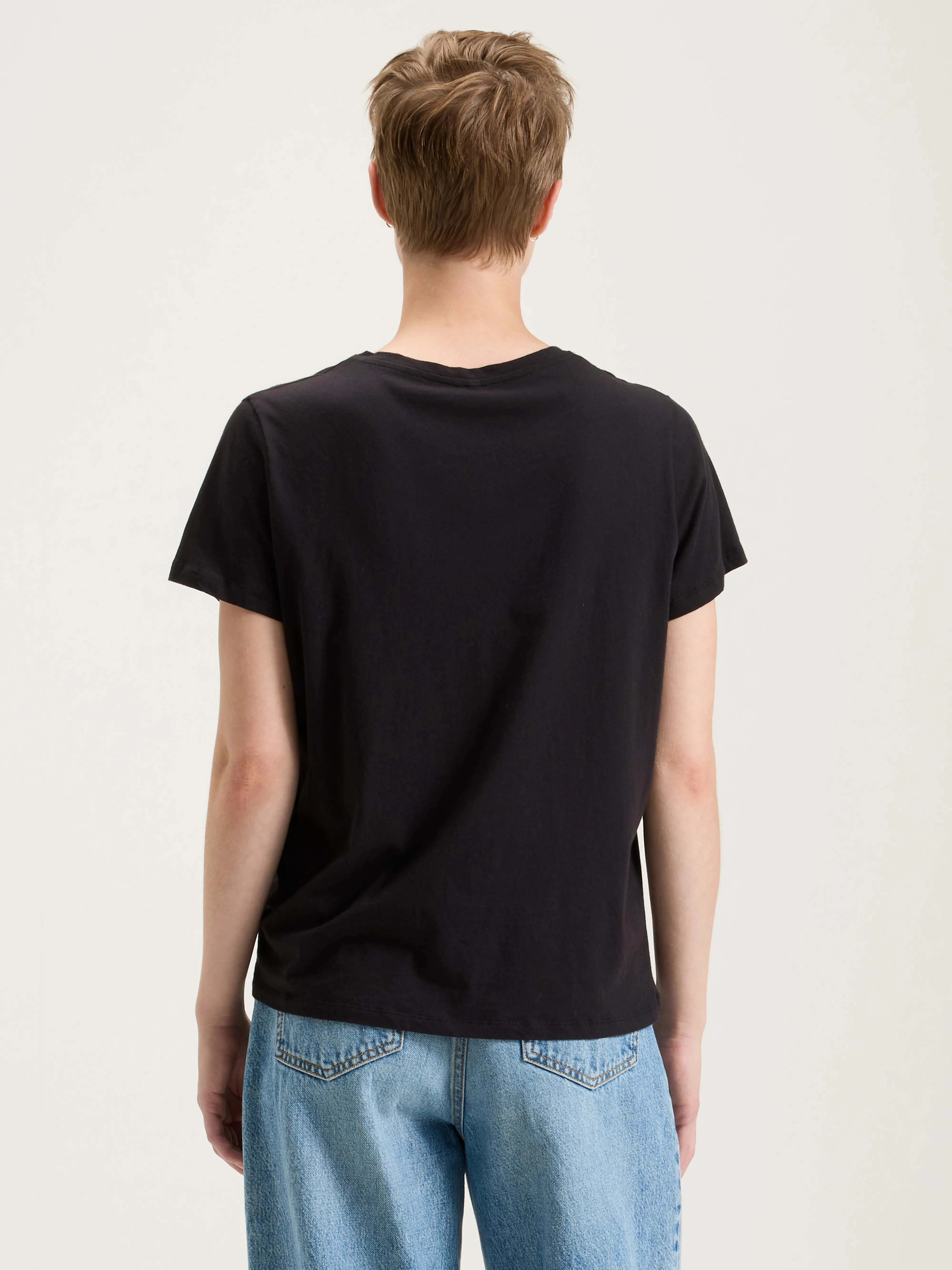 Covi short-sleeve t-shirt (242 / W / OFF BLACK) Ribbed Hemline