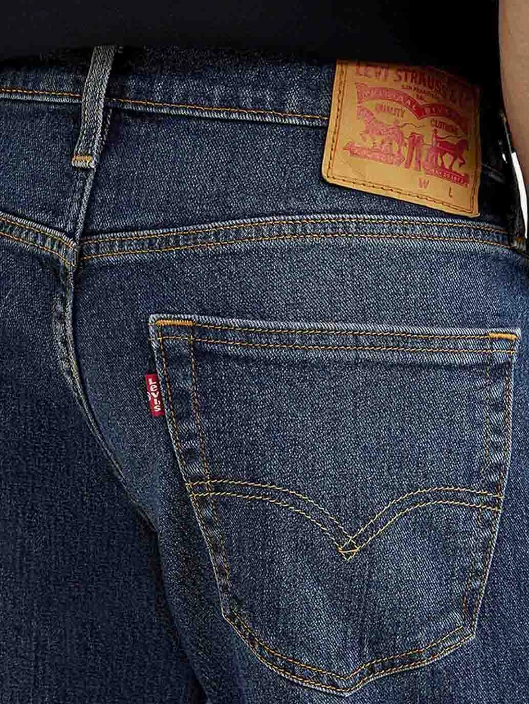 Quick Drying Fabric Elegant Adult Fashion Men's 541 Dark Blue Athletic Tapered Fit Mid Rise Jeans
